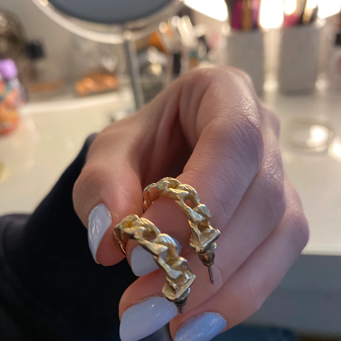 Örhängen Guld kedje ringar - 91