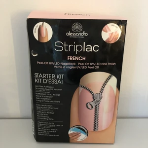 Striplac  - Striplac uv/led lampa, top och twin coat, två nagellack till french vit och rosa. Ingår även ett blått och ett lila nagellack, pads och en olja. Kan skickas elr hämtas i Lund. Nypris ca. 2000kr kom mer rimligt bud