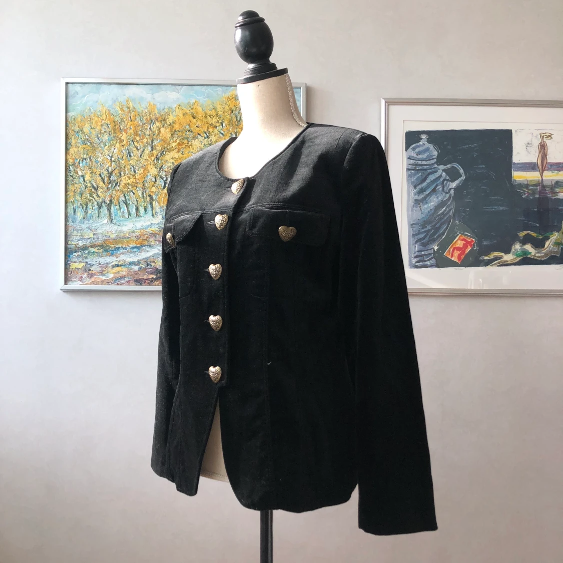 Vintage sammets blazer m. vackra knappar - 91