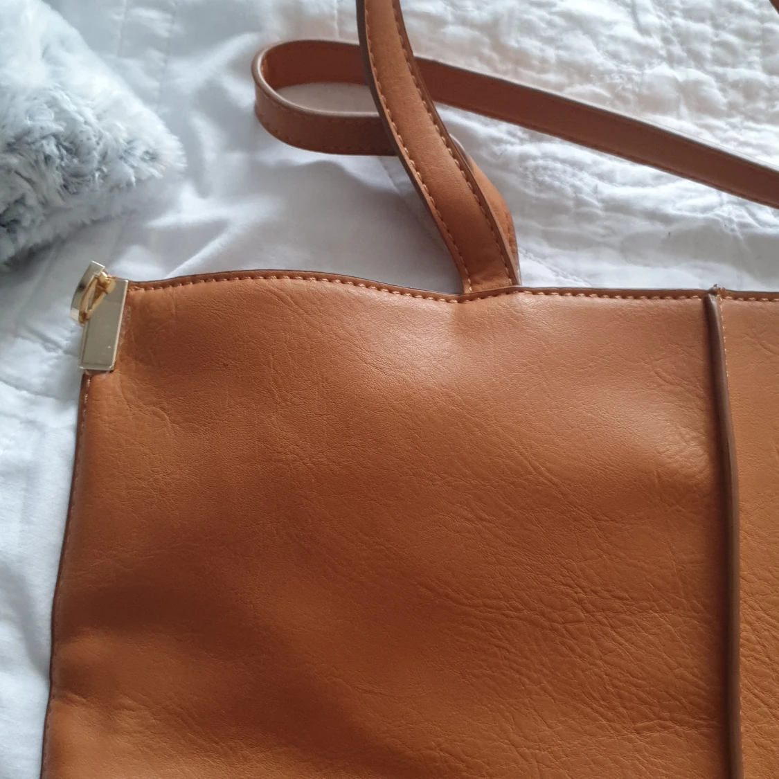 Handväska brunt skinn  - 90