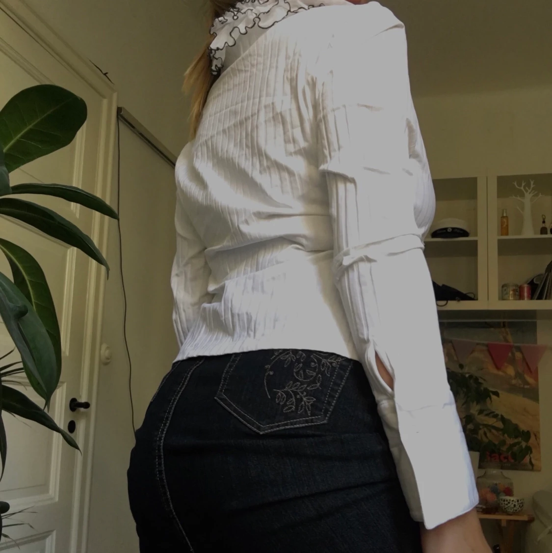 Ruffle tröja/kofta, S-L str, Humana - 90