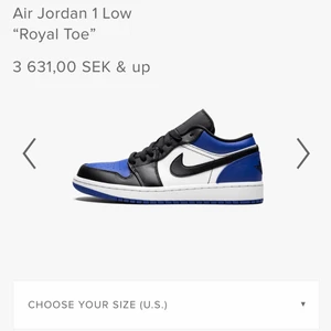 Air jordan 1 low royal toe storlek 44 - Hej! Jag säljer mina jordans använda 3 gånger, i super skick. Anledningen till att jag säljer är att dom är förstora storleken UK 42 missförstod jag då det det motsvarar 44 i EU!