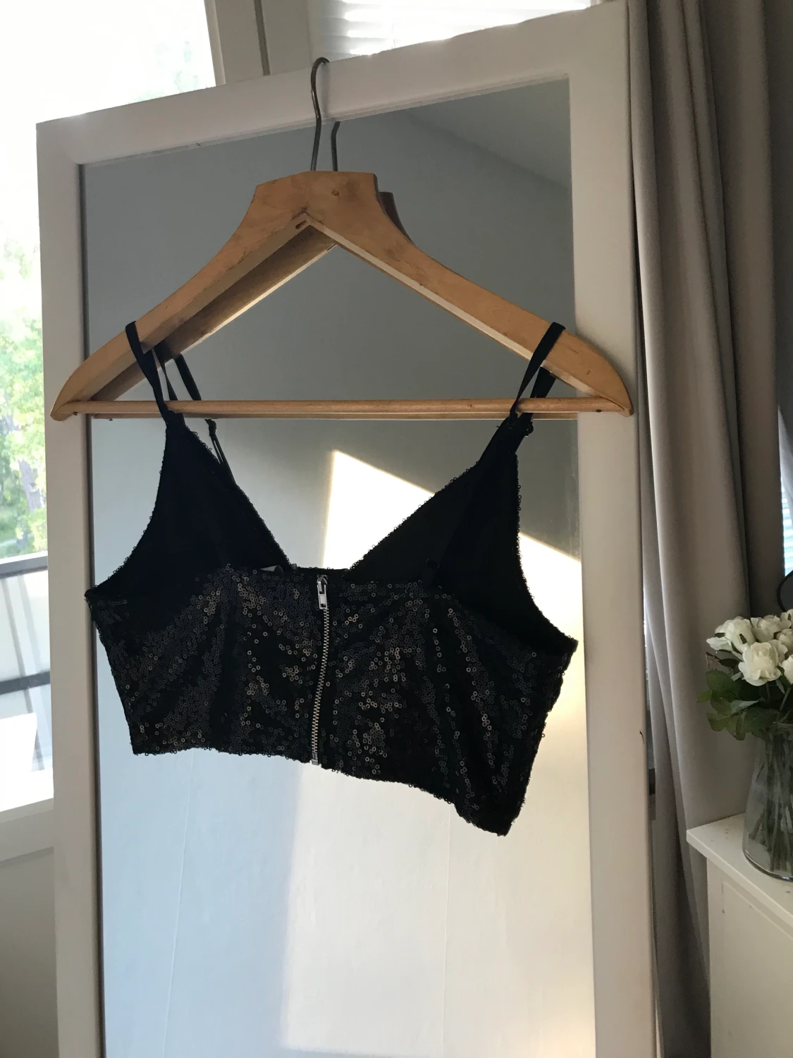 Svart glitter topp - 91