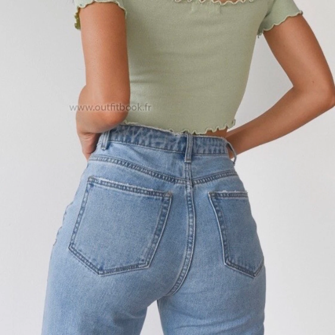 Sage green, mint grön topp - 90