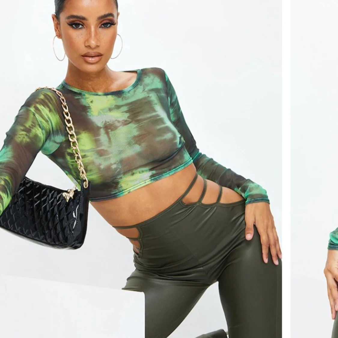 Green tie dye top PLT