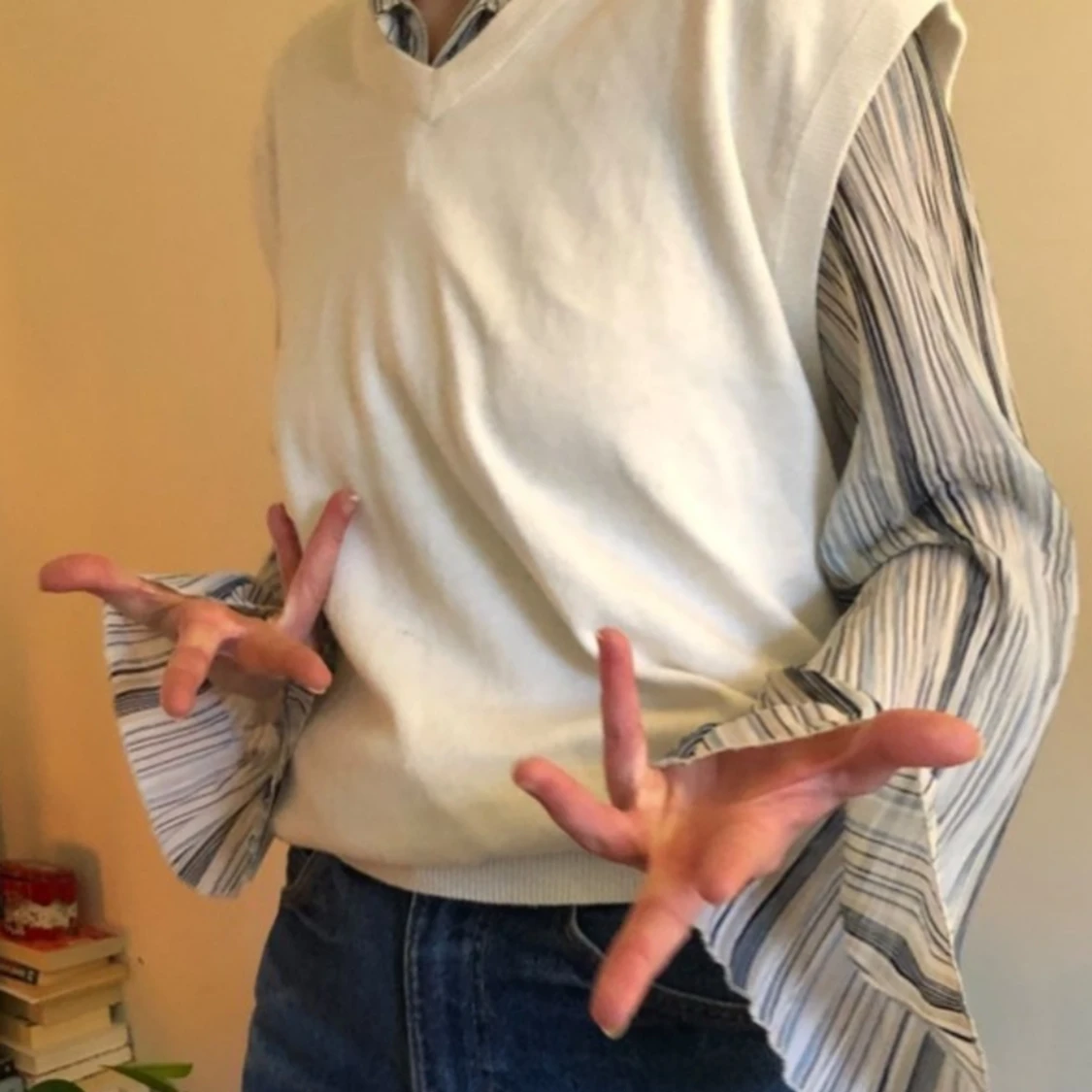 Vit sweater väst - 90