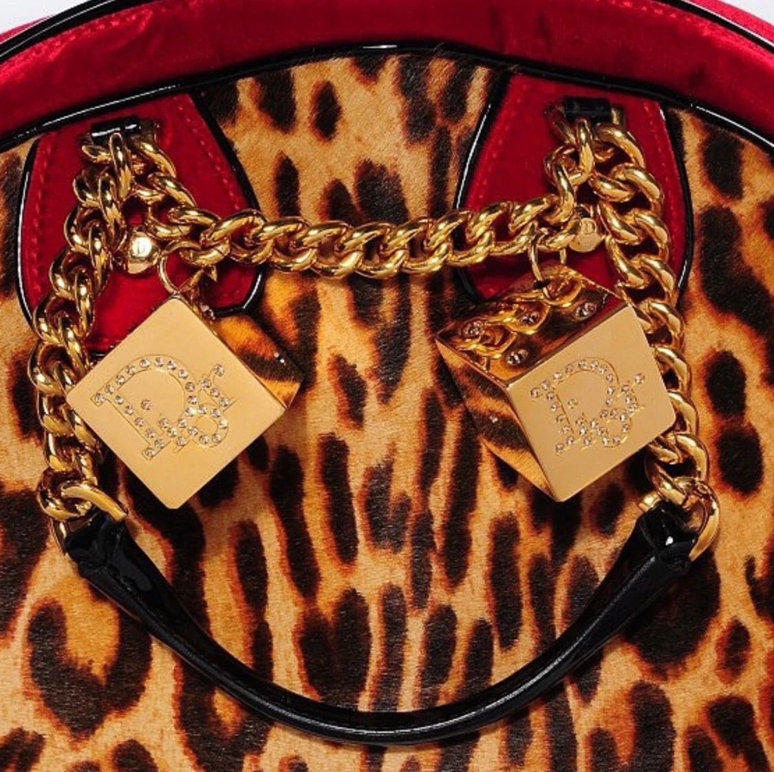 CHRISTIAN DIOR Calf Hair Leopard Velour Gambler Dice Bowler - 90