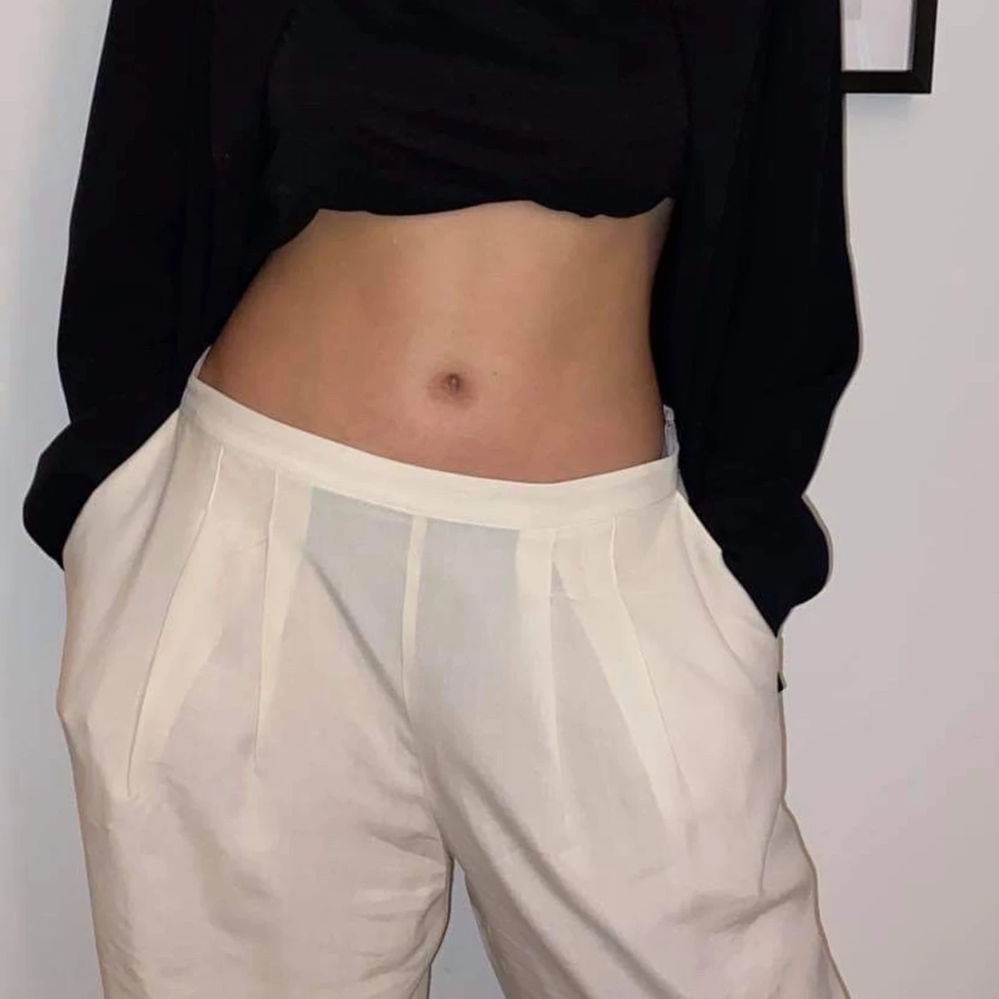 Beiga kostymbyxor  - 90