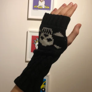 Torgvantar med dödskalle  - Säljer mina fina torgvantar då jag råkade beställe en för mycket! Supersköna och varma nu i vintern, väldigt snygga också! Budgivning om många är intresserade, buda 10 kr mer för varje💜 HÖGSTA BUD 🎄125kr🎄