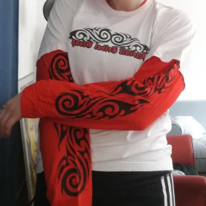 Batscult tribal tröja stl L - Long sleeve tee fr BatsCult med tribal tryck på ärmar och bröst. I väl användt skick. Men ff skitnajs. Stl L. Snygg som oversize. Frakt 44kr