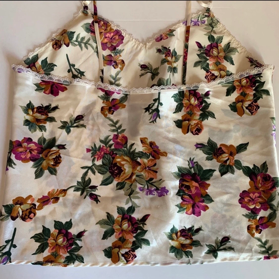 Vintage äldre H&M satin linne blommigt  - 90