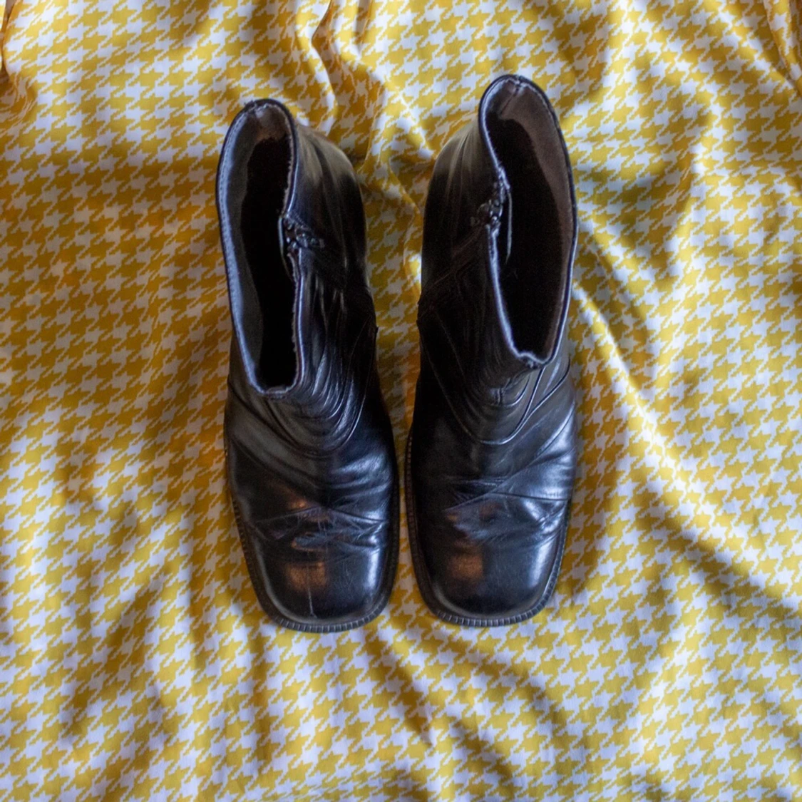 Retro ankelboots med squaretoe & klack - 90