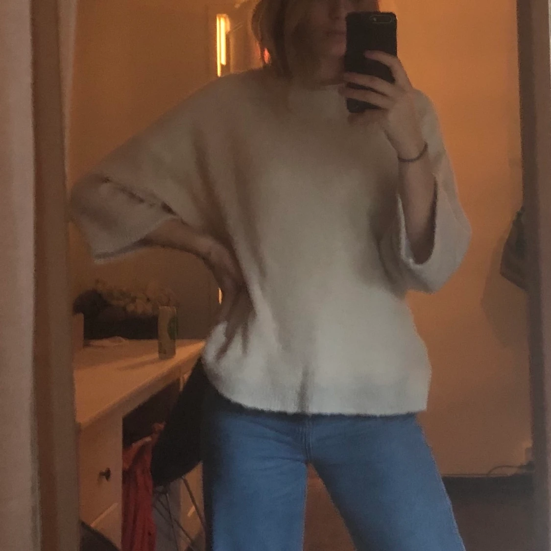 Stickad tröja M mango - 90