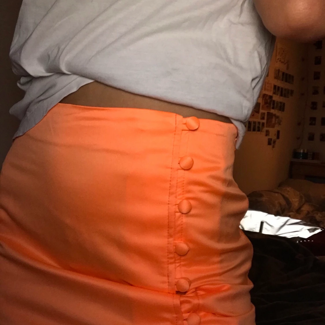 Orange neon kjol med slits- Asos - 90