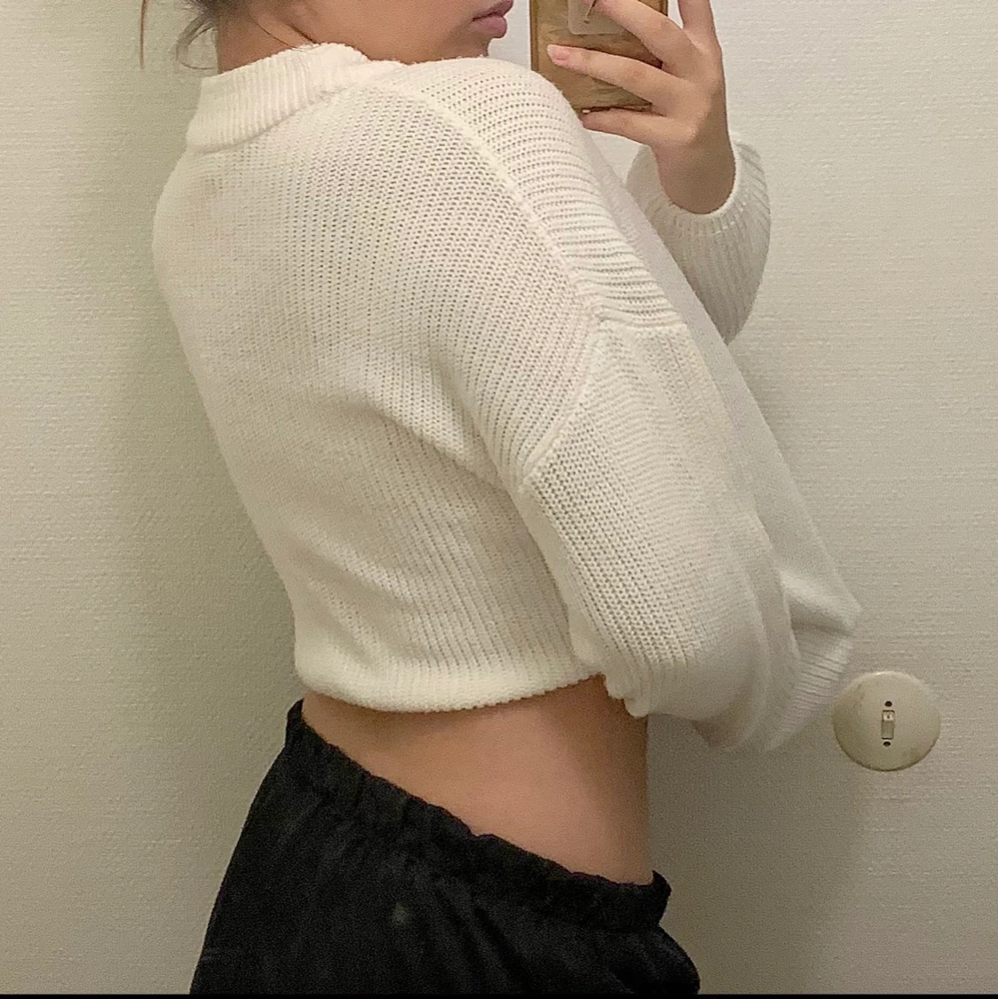 Stickad oversized magtröja - 91