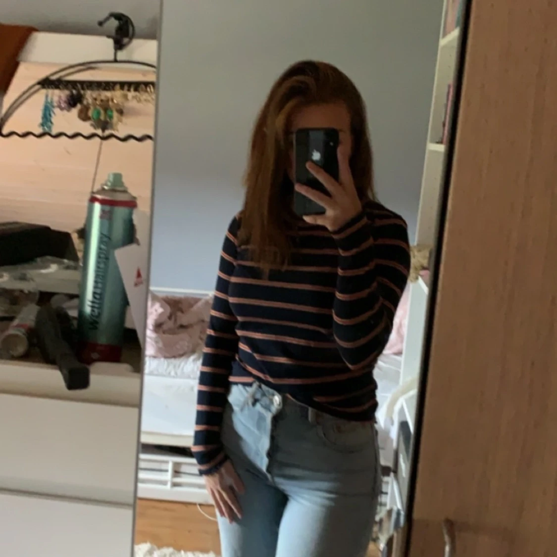 Långärmad ribbad tröja storlek xs