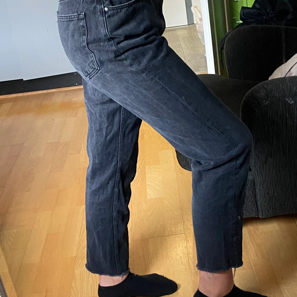 Mörk grå mom jeans  - 90