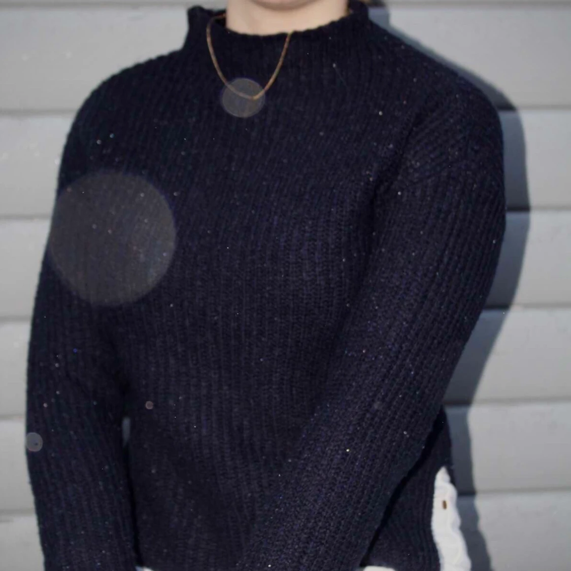 Mörkblå Stockad Tröja - 91