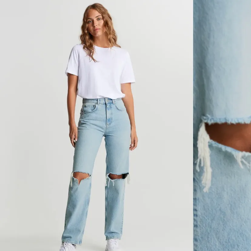 Gina tricots 90s high waist jeans. Väldigt sparsamt använda. Storlek 38. pris kan diskuteras! Skriv för fler bilder🥰. Jeans & Byxor.