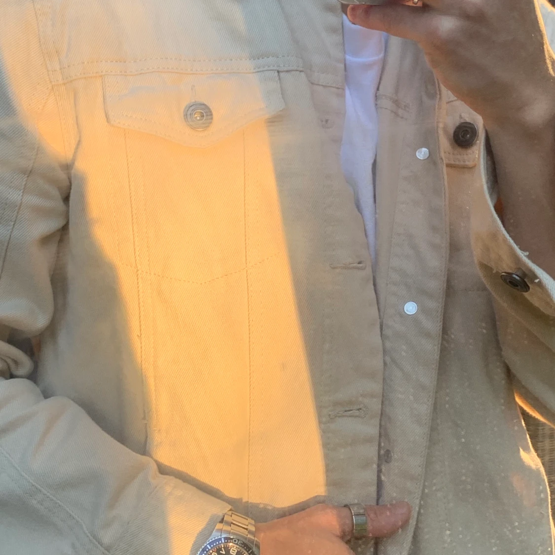 JEANSJACKA BEIGE/OFF WHITE - 91