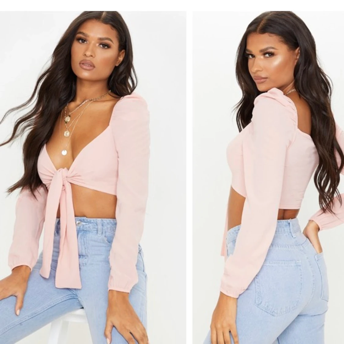 Rosa crop top blus