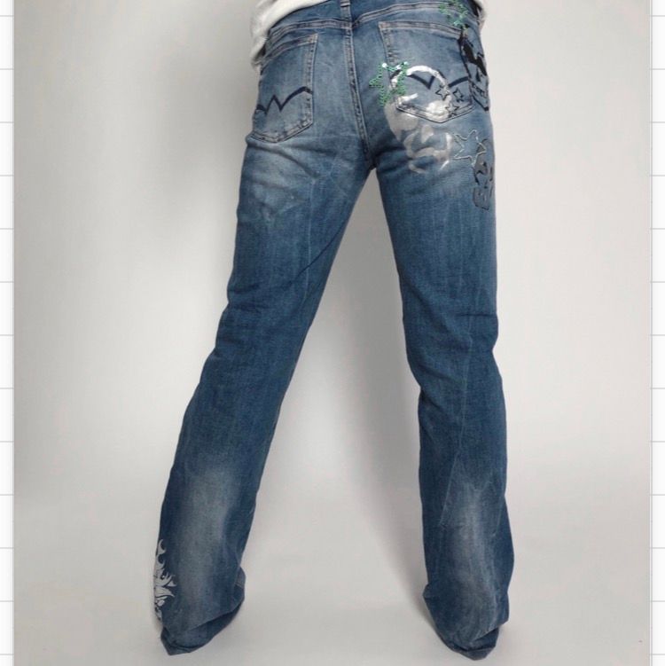 Jeans m. tryck - Jeans & Byxor | Plick Second Hand
