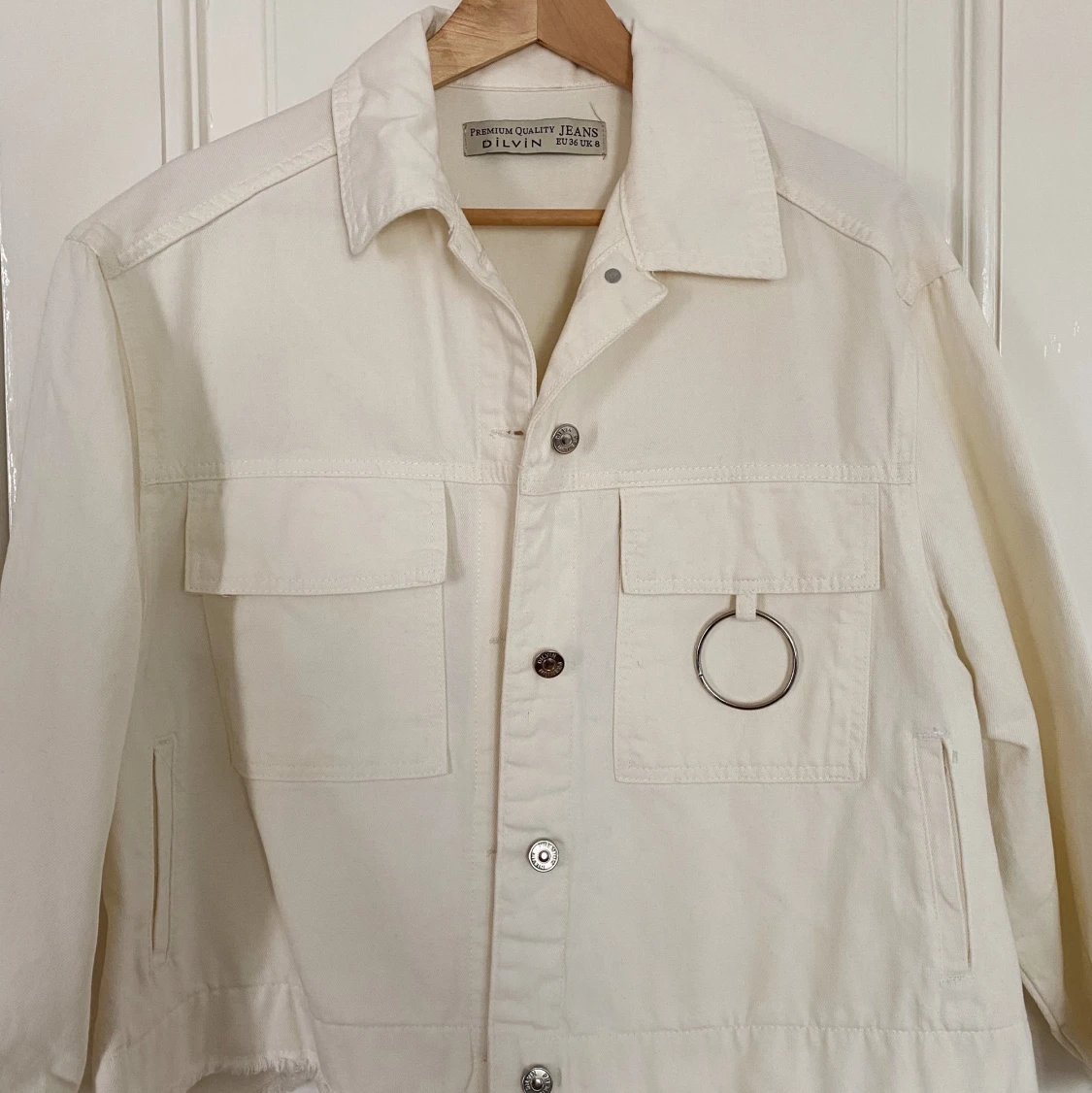 Croppad denim jacka - 90