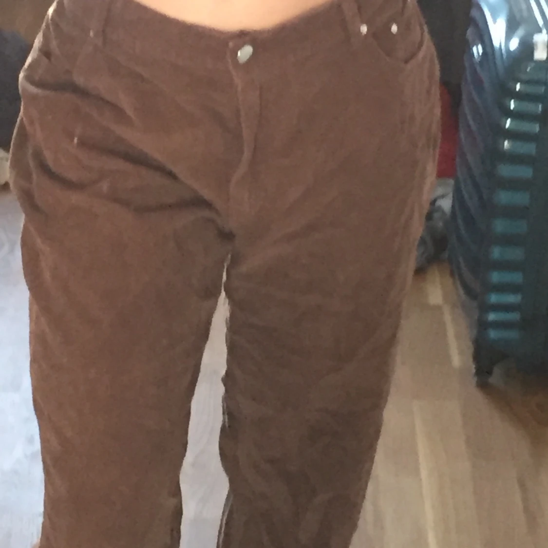 Bruna manchesterbyxor - 90