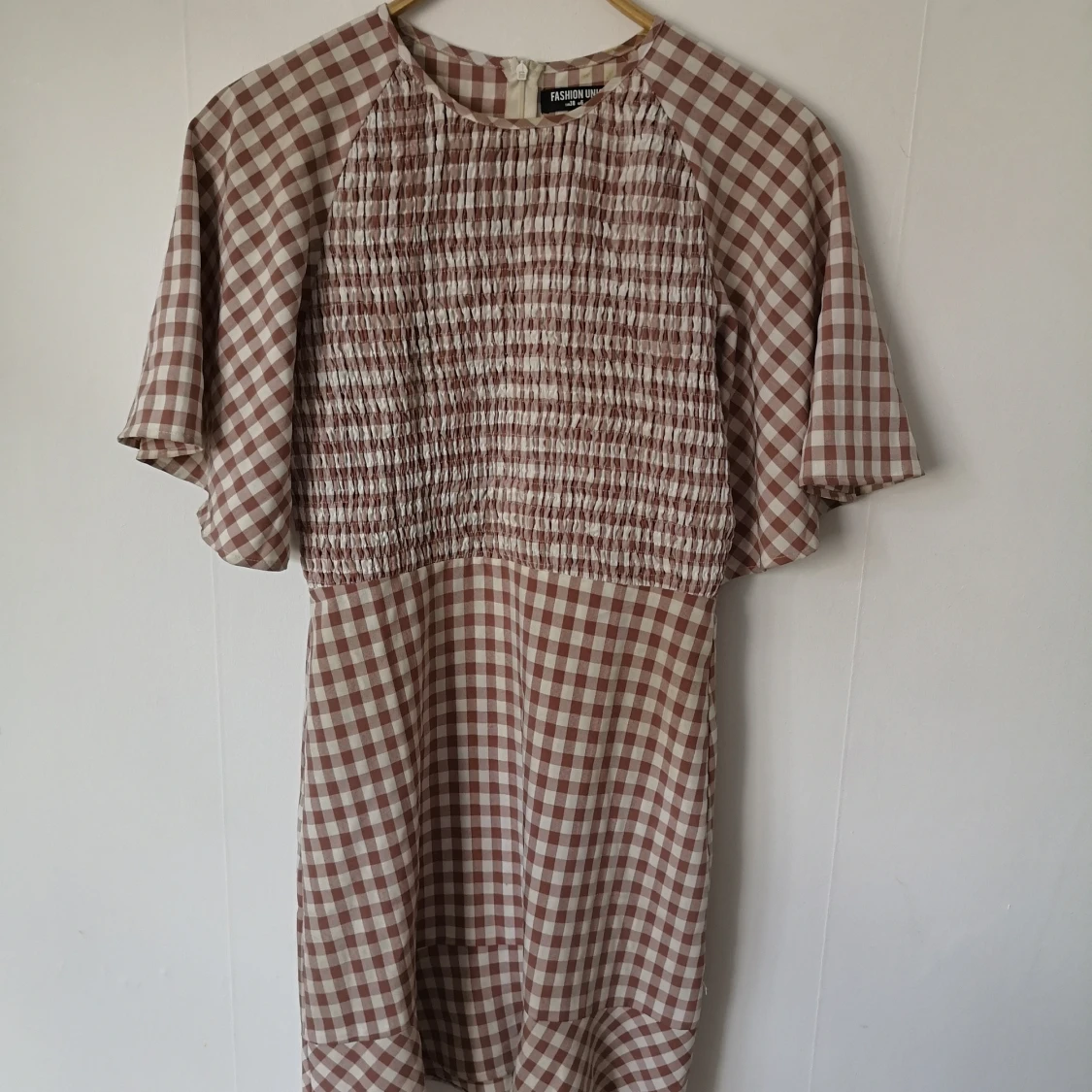 Gingham rutig klänning