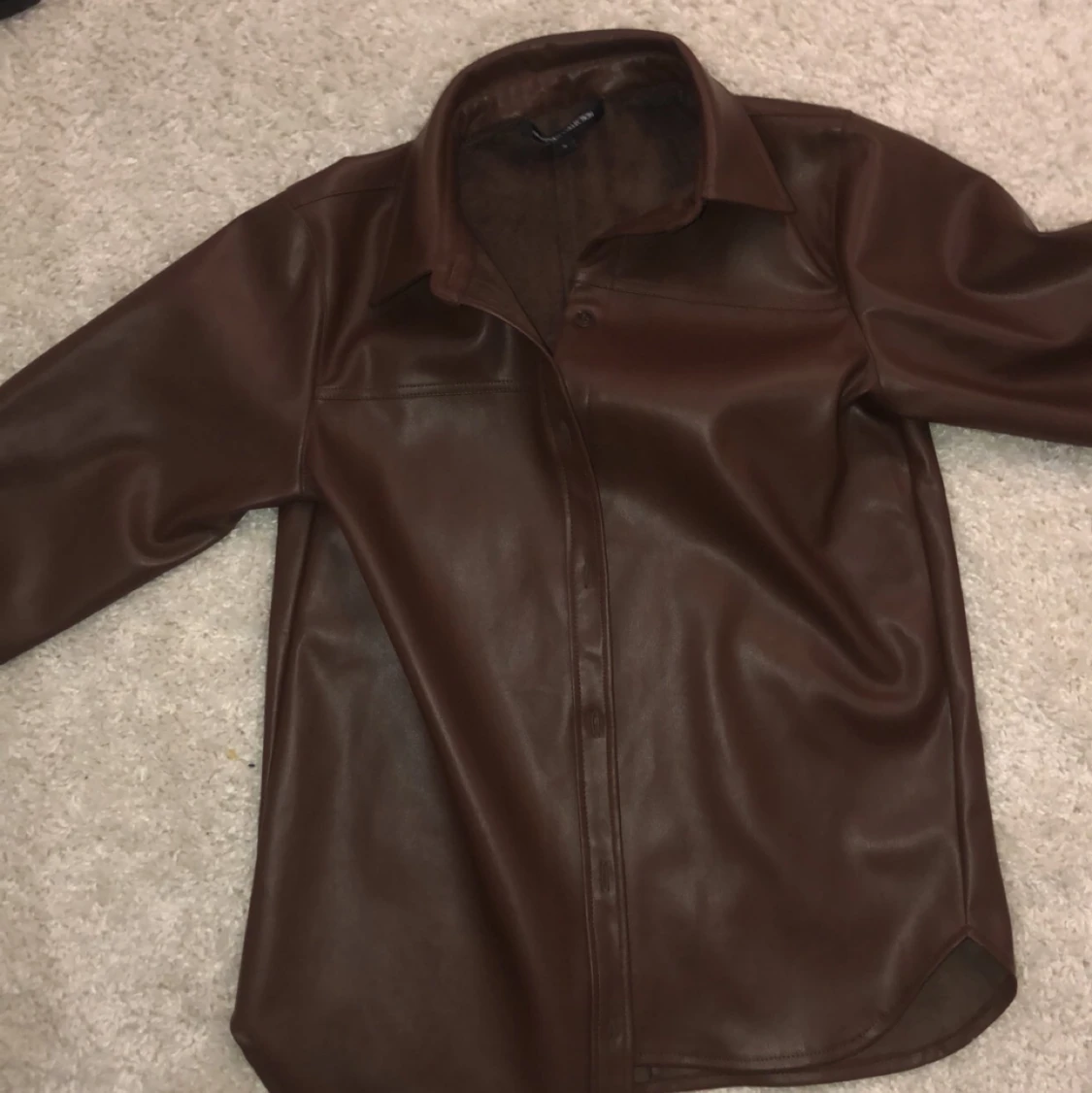 Brun läderjacka storlek S - 90