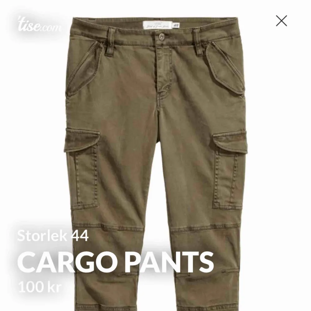 Cargo byxor från H&M väldigt sällan använda. Storlek 44 Ordinarie pris 350kr. Jeans & Byxor.