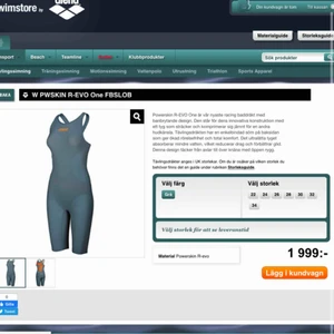  - Arena tävlingsbaddräkt, nypris 1999kr. Använd ca 2 ggr.