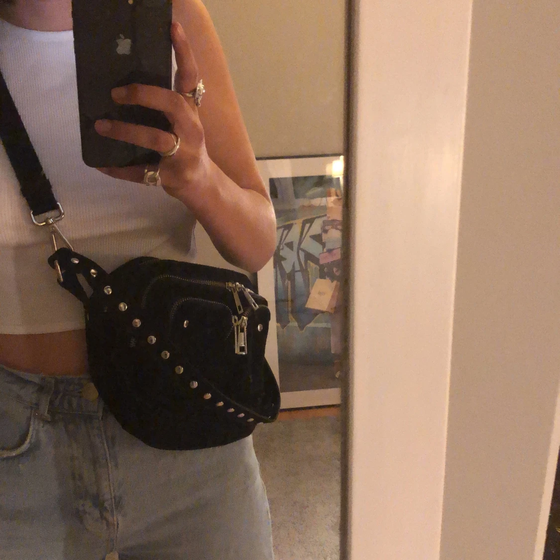 Ellie new suede bag black - 91