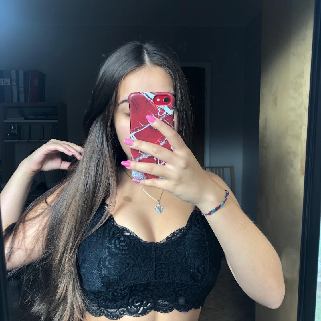 Svart mysigt Bralette 