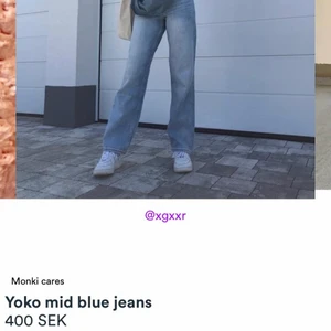 Monki yoko mid blue jeans  - Säljer mina fina jeans, som tyvär blivit för stora och förlånga för mig. Passar till nån som är längre! Knappt använda så dom är som nya. Nypris är 400kr, mitt pris är 200kr.                                                                                  Skriv gärna vid intresse🤎.                                                      200kr + frakt 
