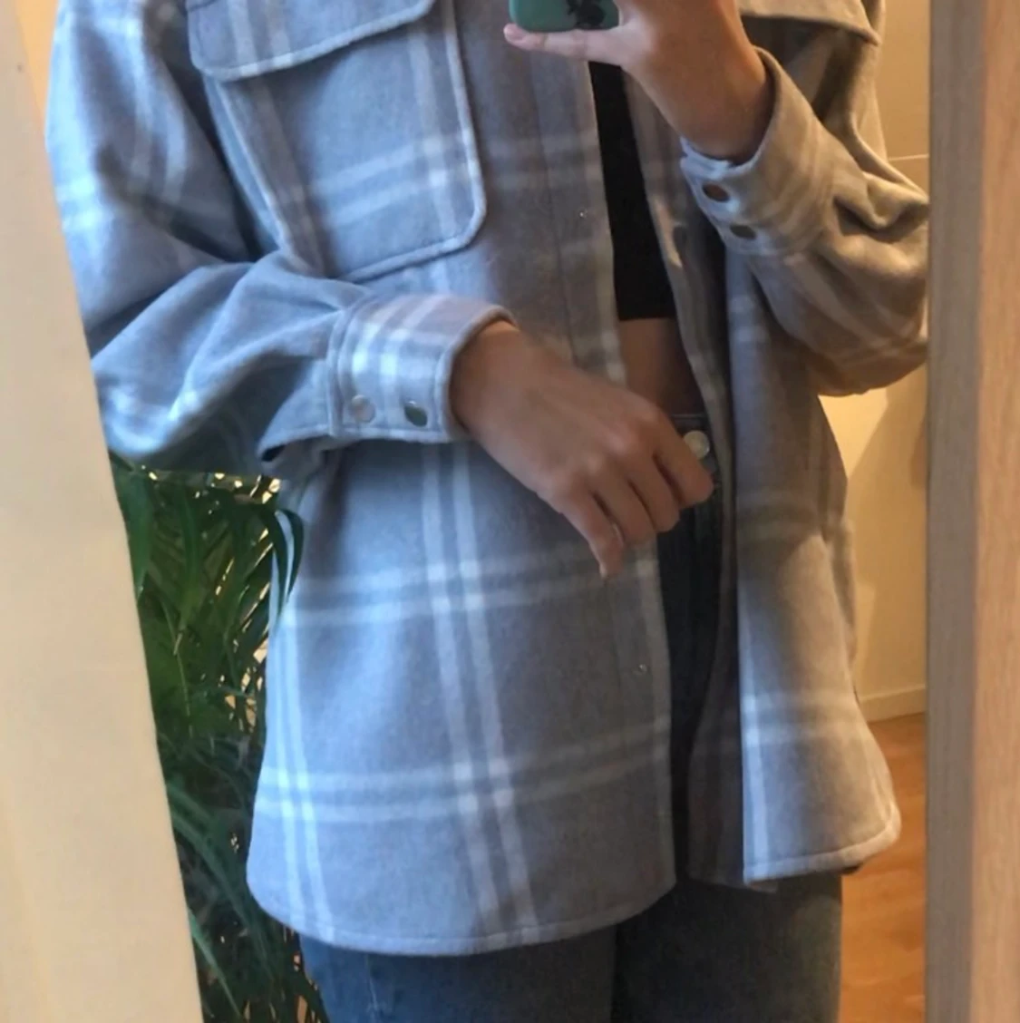 Filtad skjortjacka ljusgrå