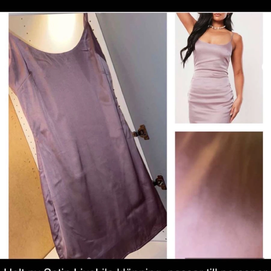 Satin lila klänning 