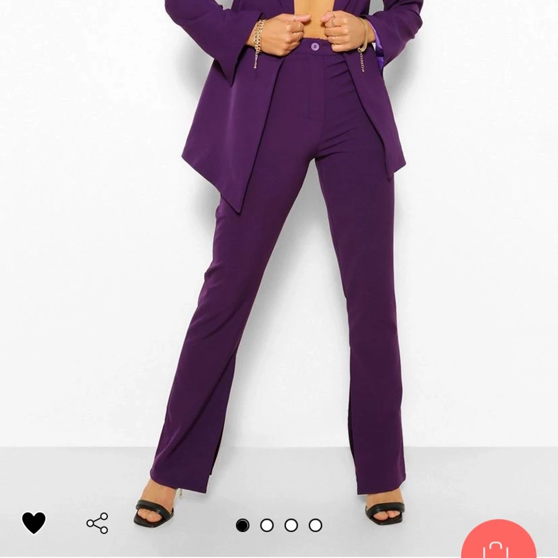 Lila kostymbyxor med slits - 91