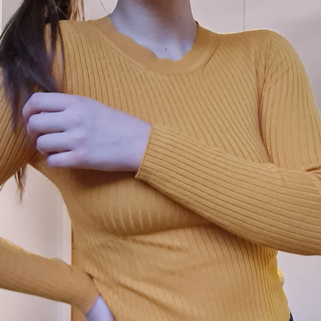 Gul långärmad tröja - 90