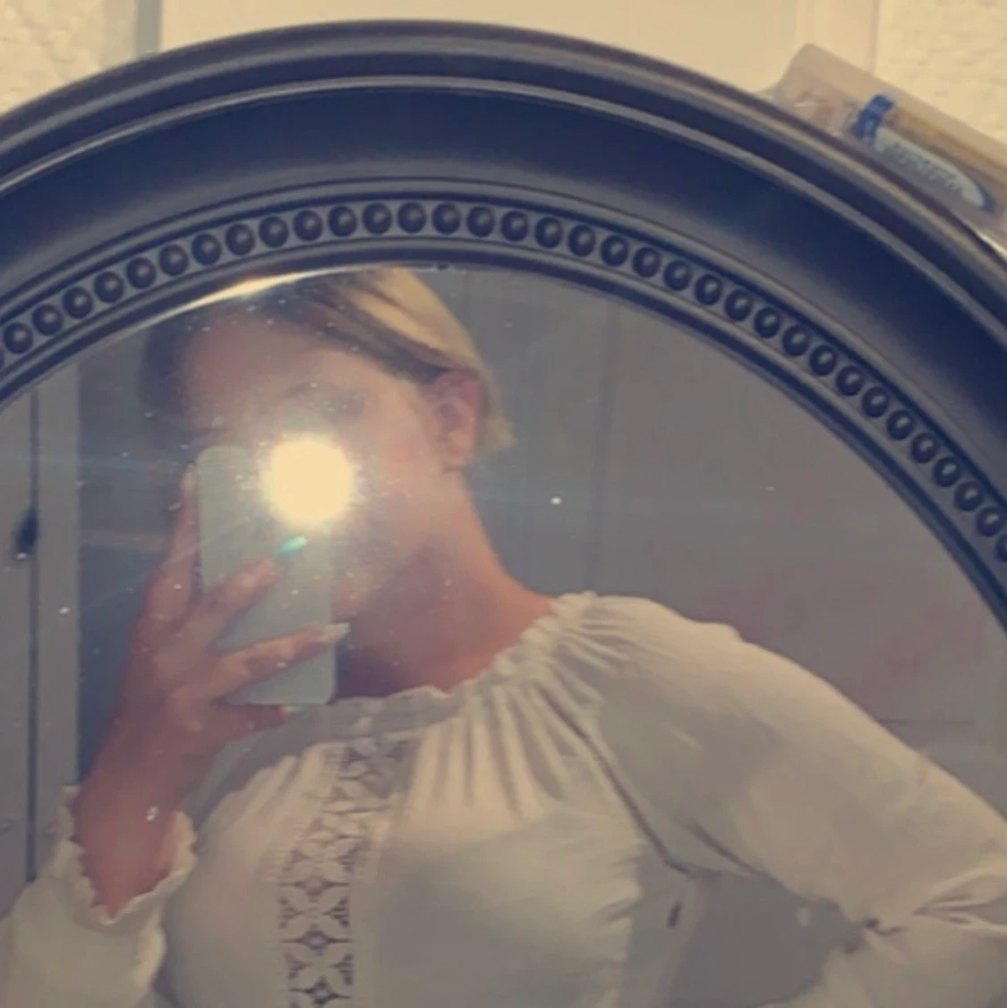 Vit somrig tröja  - 90