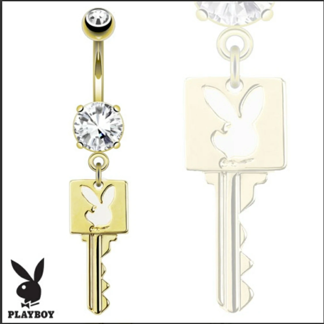 Playboy nyckel guldpiercing