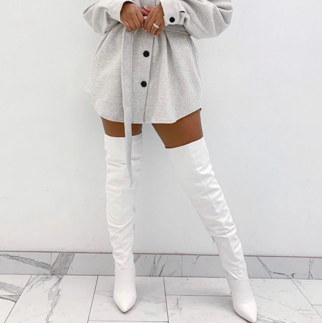 White overknee boots  - 90