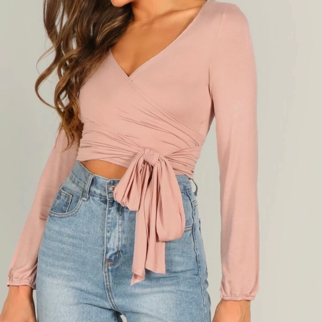 Knuten rosa boho top