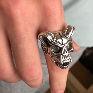 Dödskalle ring - Säljer den fina ring då det var i fel storlek, satt perfekt på min storebror men vet inte riktigt vad det är för storlek! Skriv till mig privat om du är intresserad❤️