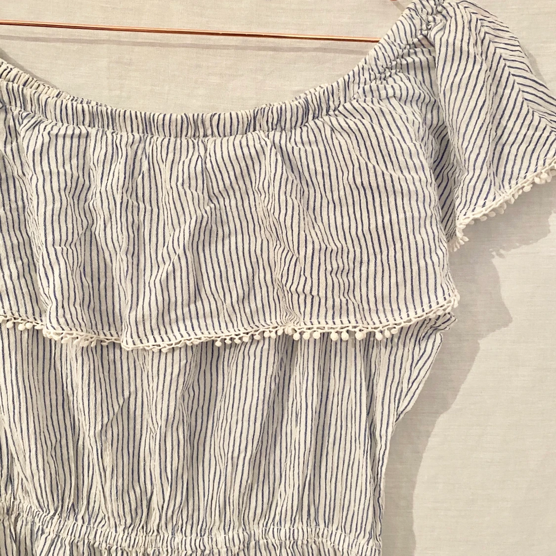 Ljusblå Randig Sommarklänning - 90