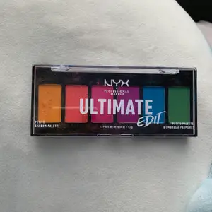 nyx ultimate edit makeup palette, swatchad och använd för att testa en gång. de lilla märkena är från att ha dippat en blöt brush i paletten. frakt tillkommer!