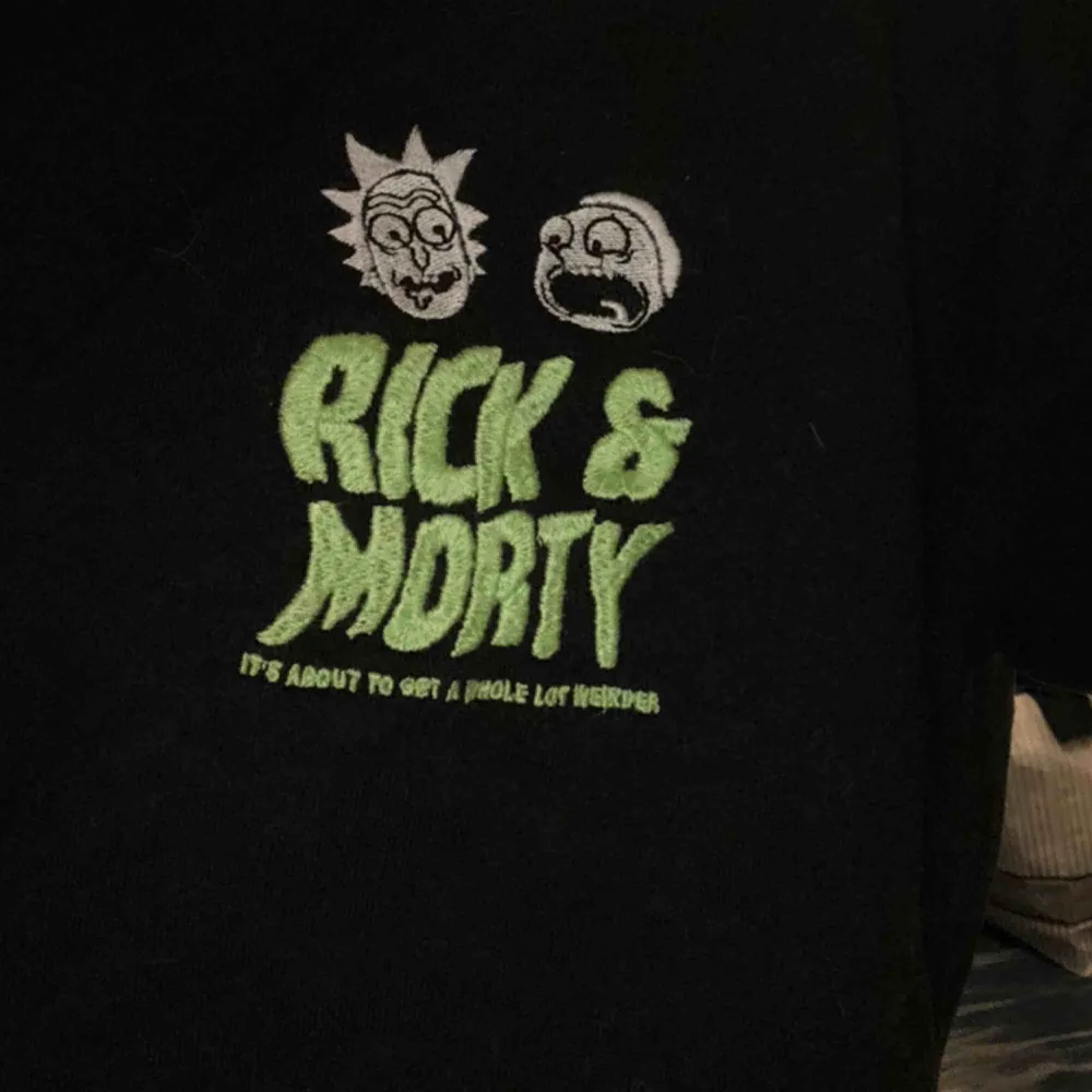 en svart rick and morty sweatshirt. Hoodies.