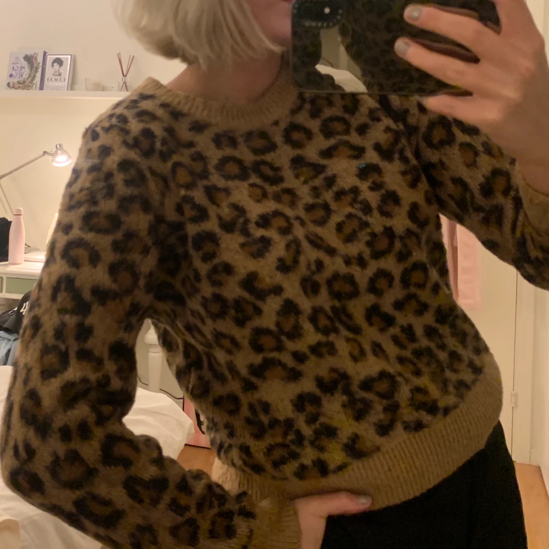Stickad leopard tröja  - 90