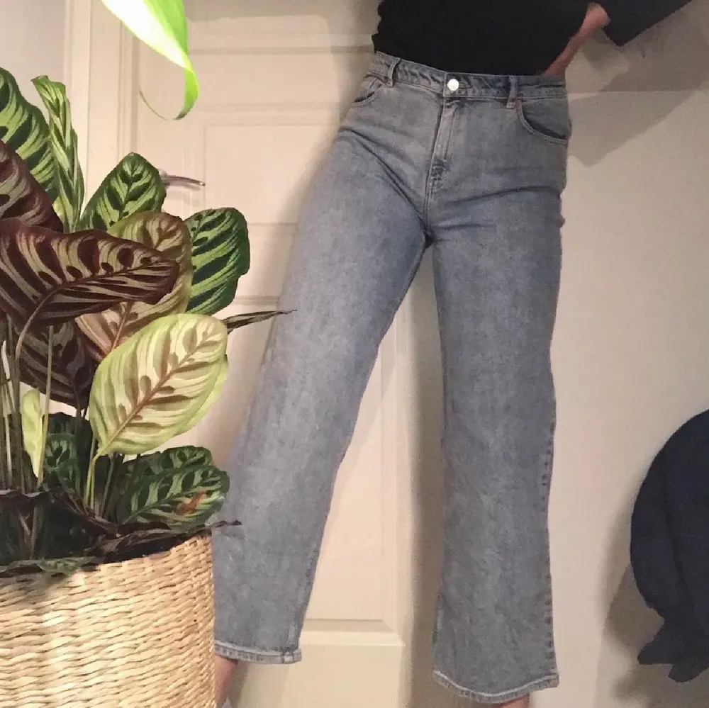 Superfina ankellånga jeans från Carin Wester! ✨ Endast använd ett par gånger men tyvärr för stora för mig! Stl 44 men skulle nog säga att det är närmare en storlek 42! Stretchiga! Sista bilden visar längden på mig (är 180 cm men inte så långa ben) 🌼. Jeans & Byxor.