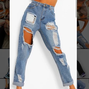 Slitna mom jeans - Riktigt snygga mom jeans, aldrig använda pga små i storlek! Storlek 38 men passar även 36❤️